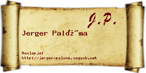 Jerger Palóma névjegykártya